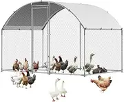 VEVOR Chicken Coop, 9.8x6.5x6.5ft Walk-in Large Metal Chicken Run for Yard with Waterproof Cover, Doom Roof Hen House with Security Lock for Outdoor and Backyard, Farm, Duck Rabbit Cage Poultry Pen
