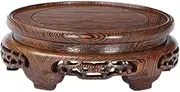 Vase Stand for Home Office Decoration Circular Wooden Bonsai Pedestal, Sculpture(Small)