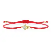 Tiny Gold Hamsa Red String Protection Bracelet