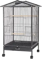 Bird Cage Large Roof Parrot Cage Black Phoenix Myna Breeding Cage Bird Cage Large Size for Flock of Birds Canary Parakeets Bird Cages