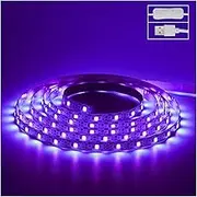 UV Black Light LED Strips, 6.6ft/2M UV Light, 120 Lamp Beads, USB Cable 1.5m LED Black Light Strip, DC5V 10W Flexible Blacklight strip lights, UV Light Strip for Indoor, TV Decor, Party, Halloween