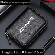 Genuine Leather Wallet Driving License Business Card Holder Wallet for Toyota C-HR CHR Car Accessories Black for C-HR