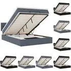 Ottoman Bed with Mattress Bed Base Bed Frame Dark Grey Double Velvet vidaXL