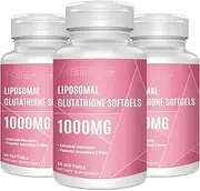 Liposomal Glutathione Softgels 1500MG, Reduced Glutathione Supplement with Vitamin C, Better Absorption, Non-GMO Powerful Antioxidant for Healthy Aging, Detox, Brain, Immune Health-180 Softgels