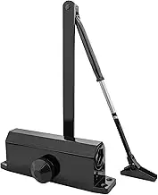 Door Closer, Automatic Adjustable Closers, Medium Duty Surface-Mounted Commercial Automatic Door Closer, Easy Installation Use for Door (90 ° Non Positioning Medium) Black