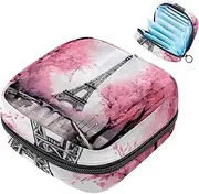 Period Bag,Sanitary Napkin Storage Bag,France Pairs Eiffel Tower Tree,Tampon Bag for Purse