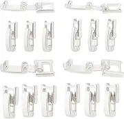 BENECREAT 16 PCS 4 Style Brass Watch Strap Clasp, Bracelet Clasp, Silver Folding Necklace Extender for Watches, Bracelets, Necklaces Crafts Crafts, 4 PCS/Style, Brass