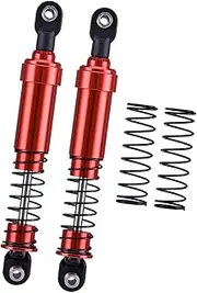 RC Car Shock Absorber Metal Spring Large Bore Hydraulic Dampers High Performance RC Shocks for Lcg SCX10 1/10 Scale, red