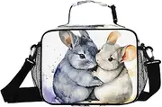 Chinchilla Watercolor Cute Insulated Lunch Box for Women Men - Ideal for Work, Picnics - Includes Adjustable Shoulder Strap