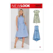 New Look Sewing Pattern 6654 N6654 Misses' Shirt Dress With Flared Back