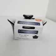 Corningware Black Stoneware 7.7oz/ 227ml Mini Dessert Baker Dish with Lid