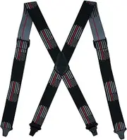 [MELOTOUGH] Airport Friendly Braces,NO buzz Plastic Clip 1.5 inch Fully Elastic Braces with Leather Patch