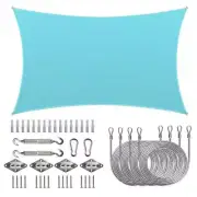 COLOURTREE Canopies 10'x20' Elastic Hem Rectangle Sun Shade Sail Patio Turquoise