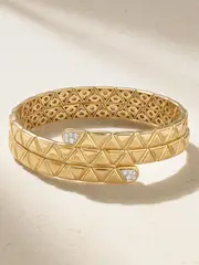 [Marina B] Marina B - Triangolini Triple 18-karat Gold Diamond Bangle - M M Gold
