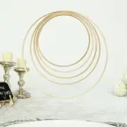 5 LIGHT BROWN Round Natural Wood Floral Hoops Wreaths Rings Party Decorations