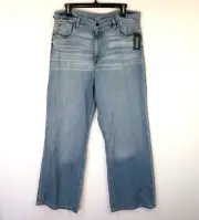 Buffalo David Bitton Wide Leg Addie Jeans Women's 32 Blue Denim Cotton High-Rise