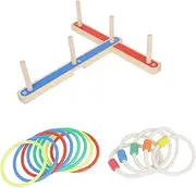 Milisten 1 Set Wooden Ring Throwing Ring Toss Educational Playthings Throwing Ring Outdoor for Ring Toss Game for Wooden Ring Toss Game Plastic Colorful