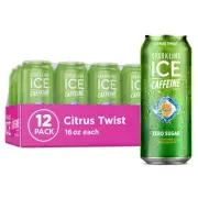 Caffeine Citrus Twist Sparkling Water with Caffeine, Zero Sugar, with Antioxi...