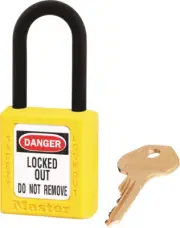 Master Lock SAFETY LOCKOUT PADLOCK 38x44x6mm High Security YELLOW *USA Brand