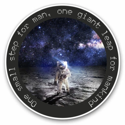 2 x Vinyl Stickers 30cm - Man On The Moon Space Astronaut Cool Gift #7102