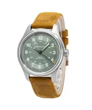 Hamilton Khaki Field Titanium Swiss Made Green Dial H70545560 100M Mens Watch