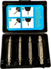 4 PCS Tool Set Broken Bolt Remover Damaged Screw Extractor Speed Out Drill Bits
