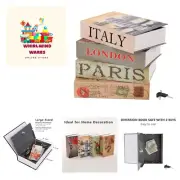 Book-Safe Lock-Box: World Renowned Views 4PCS Pack, Large Hidden Storage with...