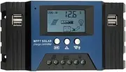 50A MPPT Solar Charge Controller 12/24V Auto Focus Solar Panel Controller Battery Intelligent Regulator with 4 USB Output Adjustable Parameter LCD Display Timer Setting