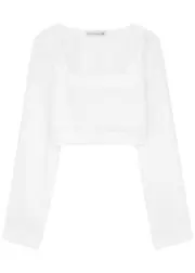 Faithfull The Brand Eilish Cropped Linen top - White - S (UK8-10 / S) S (UK8-10 / S)