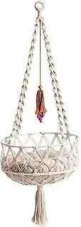 Cat Swing 49 Inch Hanging Cat Bed with Cotton Mat Boho Style Hammock with Tassel Space Saving Hammock Bed for Sleeping Playing and Lounging Window