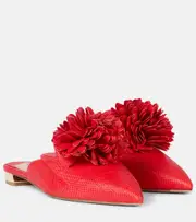 [Aquazzura] Aquazzura Couturier appliqué mules AU 6.5 red