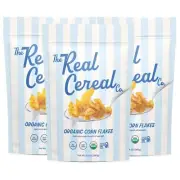 The Real Cereal Company Organic Corn Flakes Cereal 3-Pack Zero Sugar Gluten F...