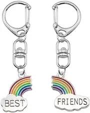 [ZAHSY] BFF Keychains Best Friends Birthday Gifts for Women Friendship Keychain for 2 Matching Rainbow Keychain for BFF Gifts for Teen Girls Best Friend Christmas Bday Gifts