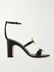 [Manolo Blahnik] Manolo Blahnik - Hisfahan 90 Leather Sandals - Black - IT40 IT 40 Black