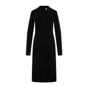[Courreges] Courreges-Black Multi Buttons Organic Cotton Midi Dress-Donna S STAND