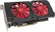 RX580 Graphics Card, 8GB GDDR5 256bit 1380/7000MHz PCIE 2.0 Gaming Graphics Card, PC Video Card with Dual Cooling Fan, Support DirectX 11, for Office and Gaming
