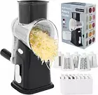 Rotary Cheese Grater Cheese Shredder, Mandoline Vegetable Slicer with 5 Intercha