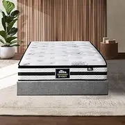 Bedra Bedding King Single Mattress 22cm Medium-Firm Bonnell Spring Bed Mattress with Silver-Ion Surface & Hypoallergenic