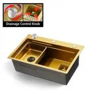 ACA Kitchen Sink SUS304 Smart Drainage Colander Single Bowl Topmount Overflow