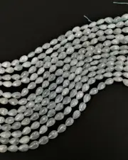 Natural aquamarine flat pear beads 6x9mm. Aquamarine teardrop beads. Full strand