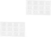Tofficu 2pcs Photo Frame Silicone Mold Folders - Casting Mold Epoxy Lid Epoxy Mold Rectangular Molds Picture Faux Square Molds Ramekin Grips Kits Mini White