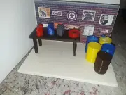 1:24 Scale Work Bench With Oil Accessories For Garage Diorama 1/24 & 1/25