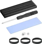 uxcell 1 Pack M.2 22110 nvme SSD Heatsink Cooler Alloy Aluminum Heat Sink with Mounting Screws Screwdriver Kit,1mm Thermal Pad, for PC Laptop 100×22×3 mm, Black