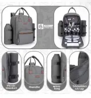 Allcamp Picnic Backpack 4 Person with Blanket Insulated Waterproof Cooler