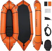 HIKULA Lightweight Packraft TPU - Inflatable Kayak for Adults & Kids, Durable, Compact, Rapid Inflate, for Flat Water Rafting, Bicycle Drifting, Litewater Dinghy