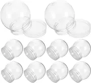10Pcs 4 Inch DIY Snow Globe Clear Water Globe Plastic Empty Jars with Screw Off Caps Fillable Candy Bottle for Christmas Holiday Wedding Birthday Party