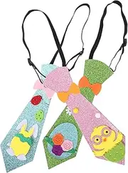 [NUOBESTY] 3pcs Easter Tie Holiday Necktie Funny Cartoon Tie Easter Party Decorations Funny Egg Tie Bunny Egg Tie Funny Felt Tie Novelty Necktie Tie Party Felt Tie Bowties Men Glitter Paper