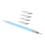 1pcs Exacto Knife w 5 Spare Blades Craft Hobby Carving Knife Set Light Blue