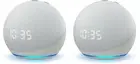 [2 Pack] Echo Dot (4th Gen) Smart speaker with clock and Alexa - Glacier White