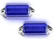 LED Convenience Courtesy LED Light - Car license plate lights Signal lights RV lighting RED LEDs - Waterproof, Compact 12vdc Fixture Truck, Auto, RV, Aircraft lighting (Silver 2pcs,blue)